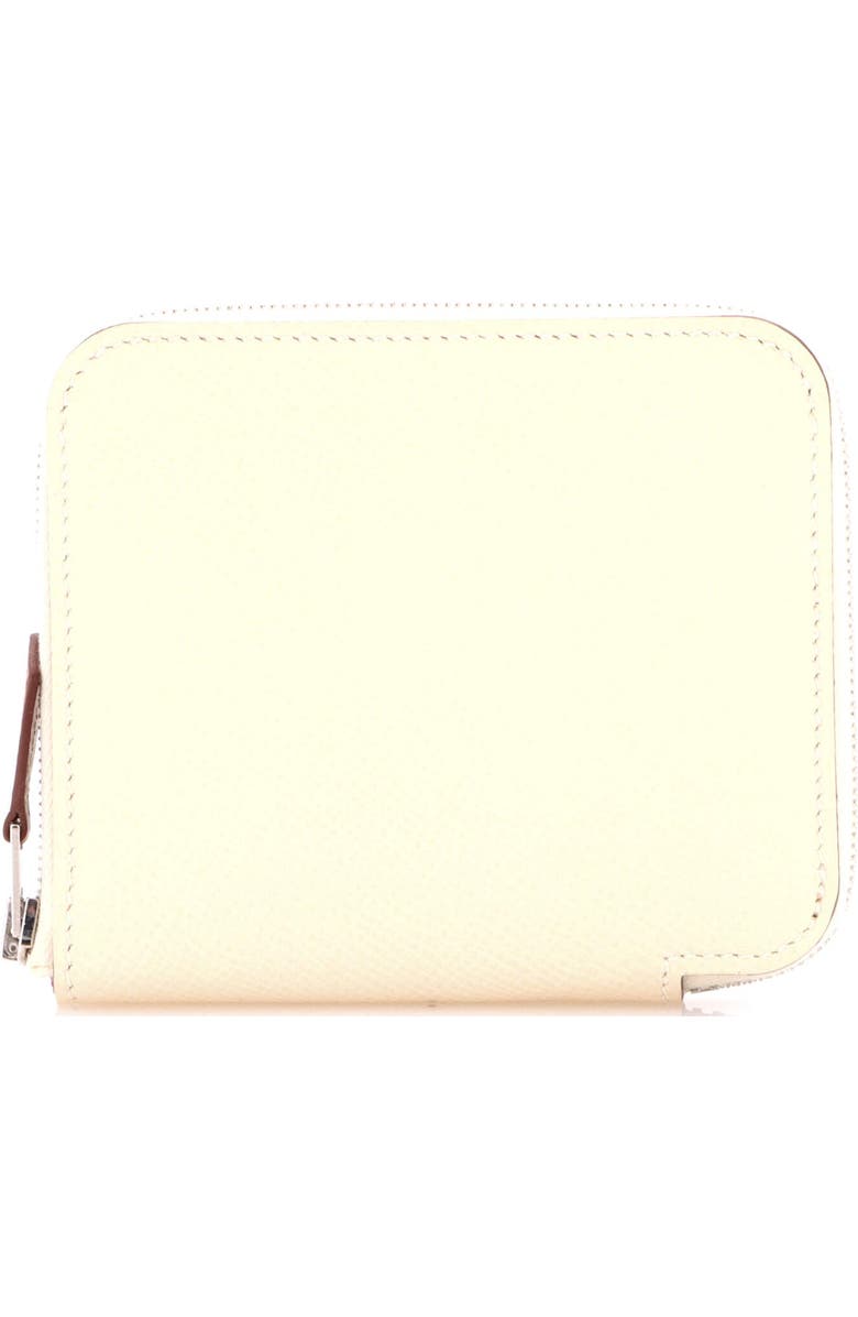 Pre-Owned Hermes Azap Zip Around Wallet Silk'in Epsom Compact, Main, color, Nata