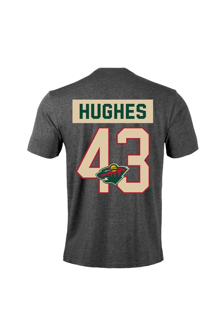 Men's Levelwear Quinn Hughes Gray Minnesota Wild Richmond Name & Number T-Shirt, Alternate, color, Gray