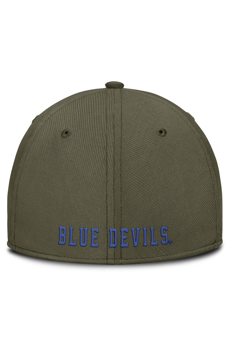 Men's Nike  Olive Duke Blue Devils Primetime SwooshFlex Dri-FIT Hat, Alternate, color, Olive
