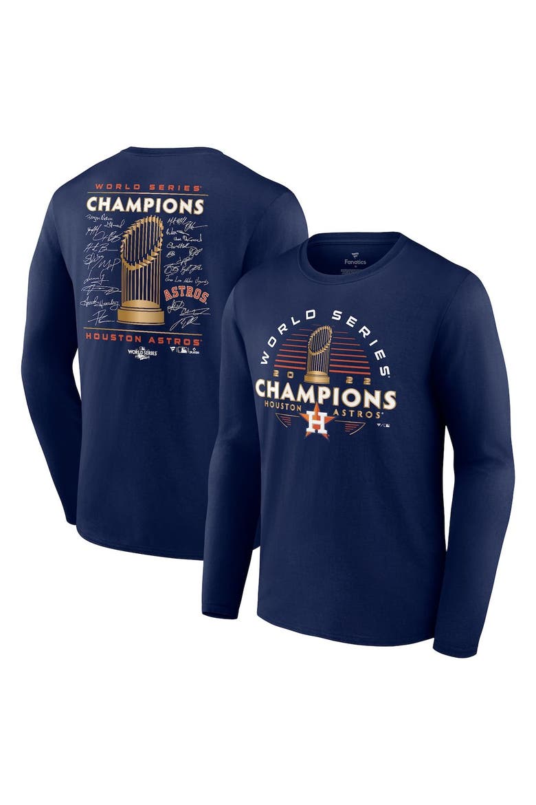 Men's Fanatics Branded Navy Houston Astros 2022 World Series Champions Signature Roster Long Sleeve T-Shirt, Main, color, Navy
