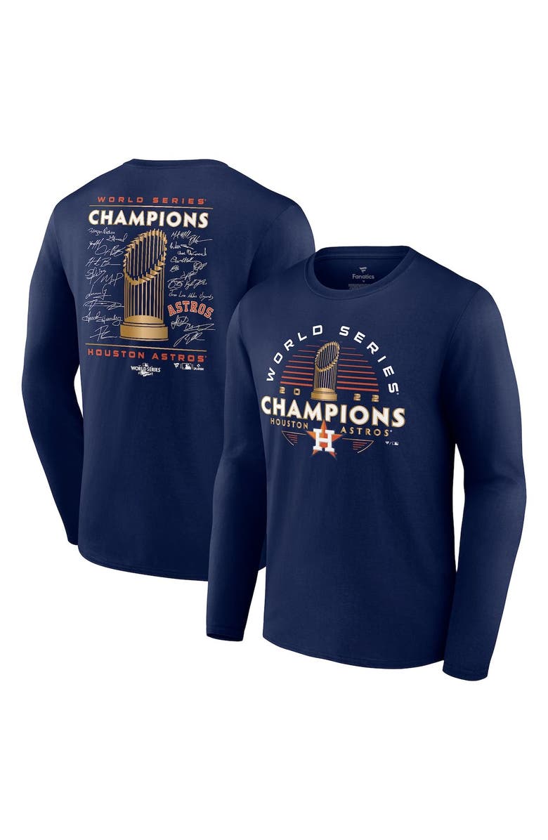 FANATICS Men's Fanatics Branded Navy Houston Astros 2022 World Series Champions Signature Roster Long Sleeve T-Shirt, Main, color,
