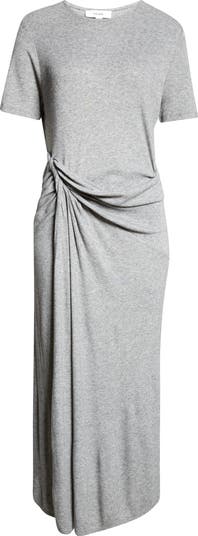 Reiss Hadley Twist Detail Jersey Midi T-Shirt Dress | Nordstrom