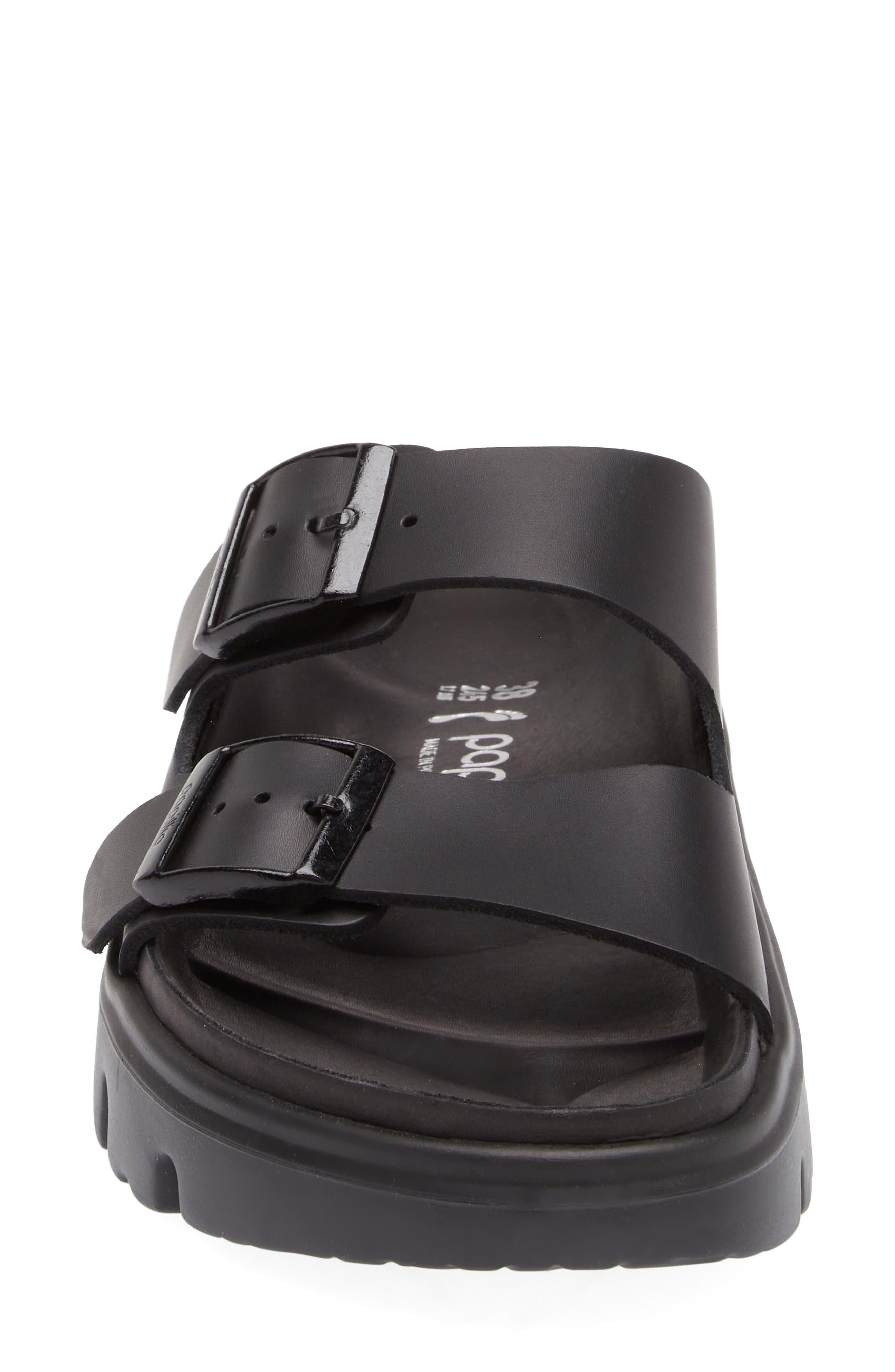 Birkenstock Papillio by Birkenstock Arizona Exquisite Chunky Slide Sandal, Alternate, color, Black