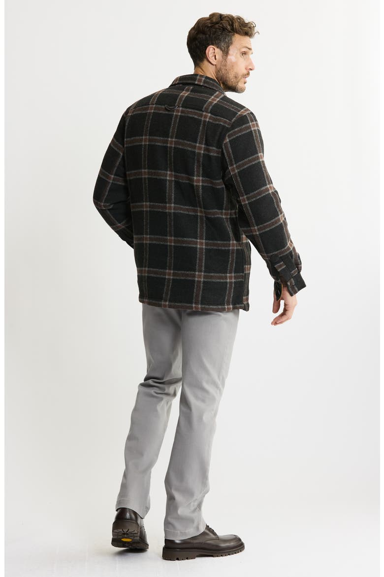 Plaid Shirt Jacket with Faux Fur Lining, Alternate, color, BLACK PLAID