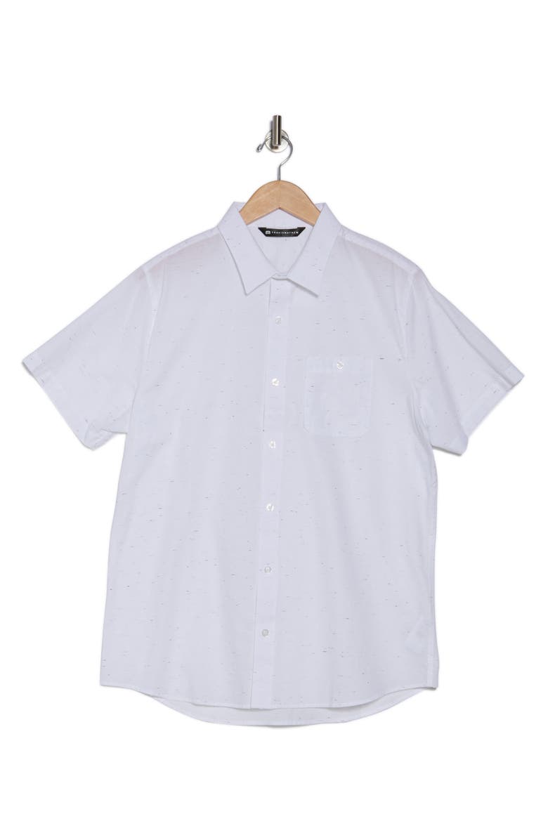 TravisMathew Studebaker Regular Fit Short Sleeve Shirt, Alternate, color, White