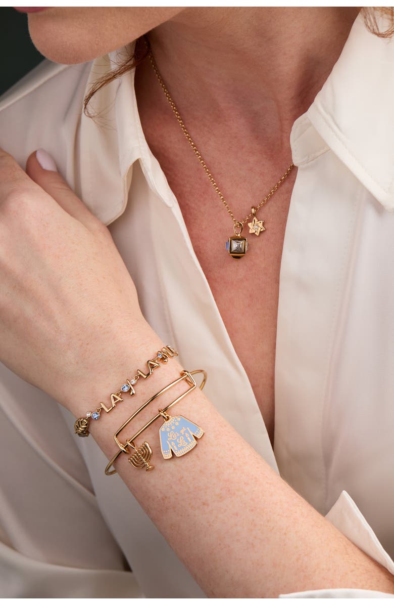 Alex and Ani Hanukkah Duo Charm Necklace, Alternate, color, Gold