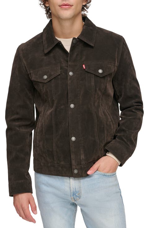 Faux Suede Trucker Jacket