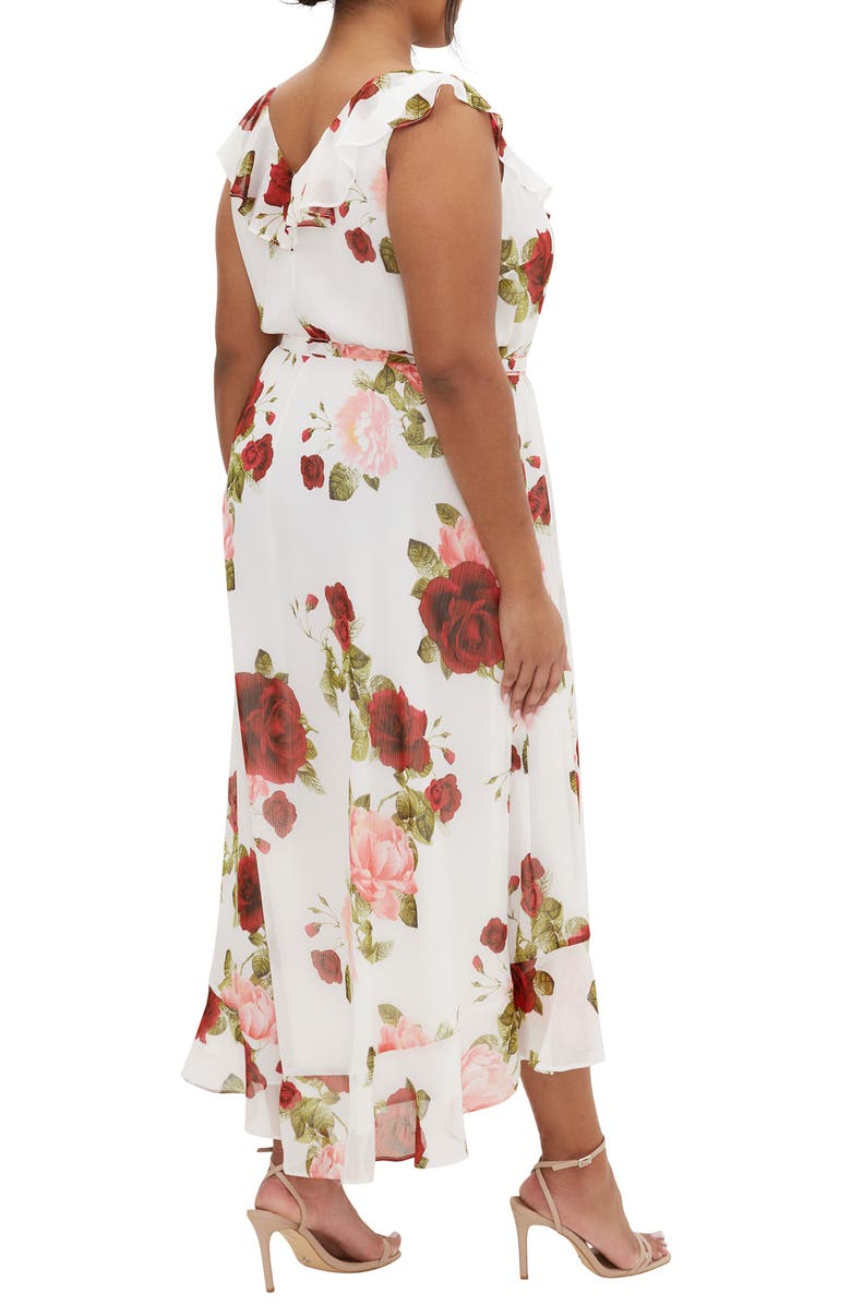 City Chic Ella Jane Metallic Stripe Maxi Dress, Alternate, color, Dolce Ivory