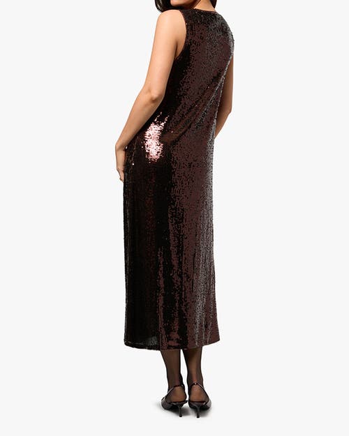 Weworewhat Sequin Maxi Dress In Chocolate