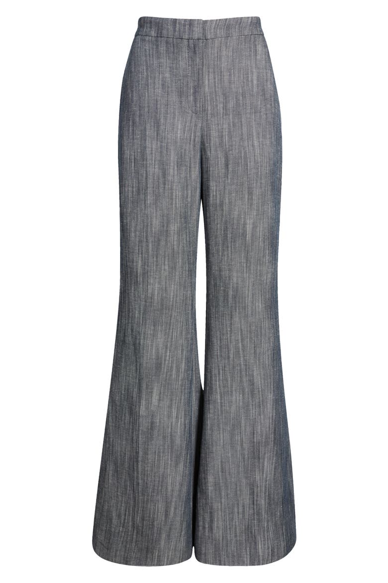 Talifia Sharkskin Twill Flare Trousers, Alternate, color, CHARCOAL SHARKSKIN