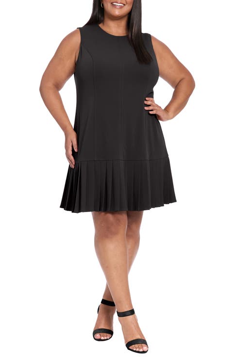 Pleated Sheath Dress (Plus)