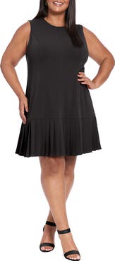 London Times Pleated Sheath Dress