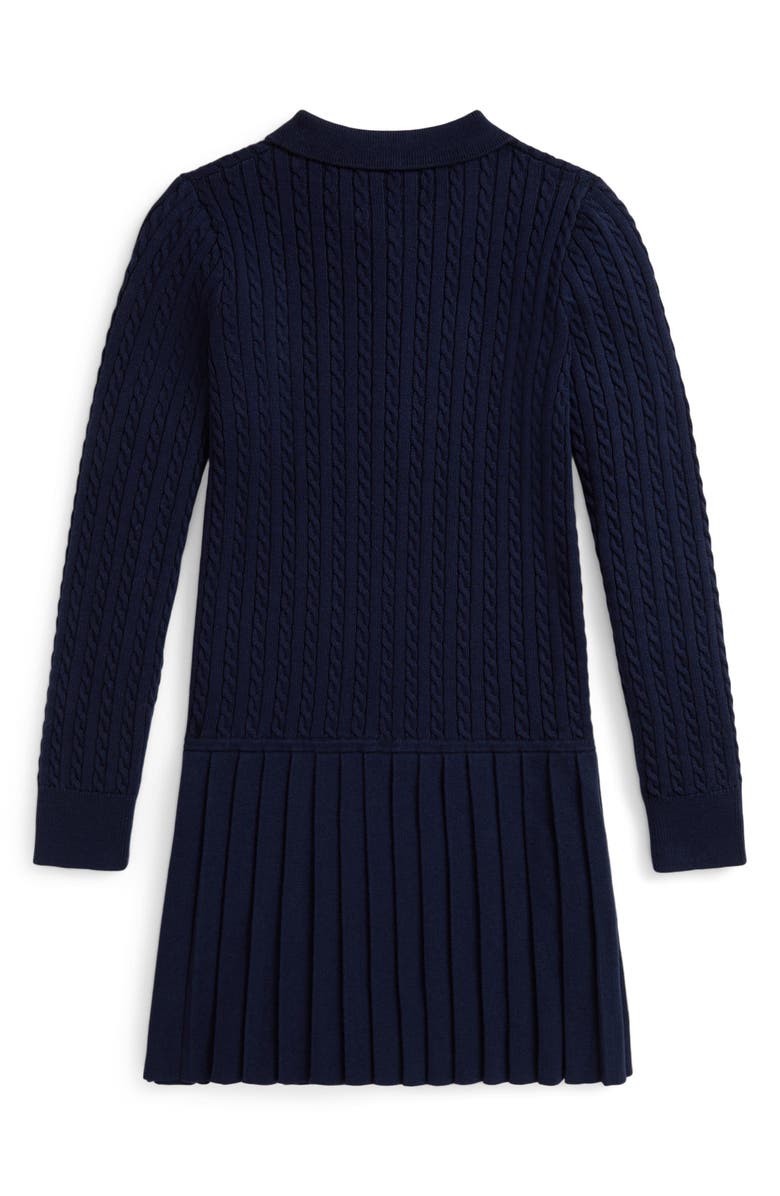 Polo Ralph Lauren Kids' Long Sleeve Cable Knit Sweater Dress, Alternate, color,