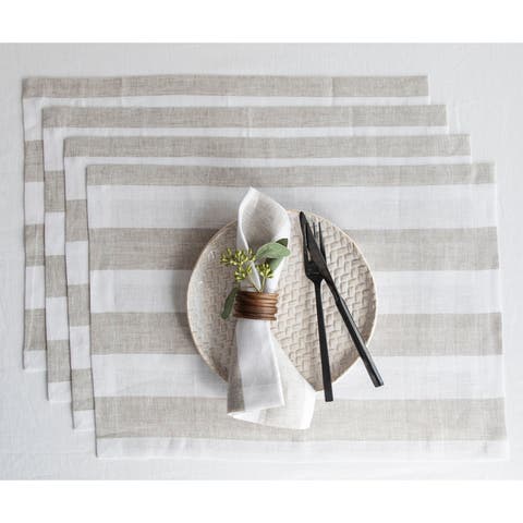 Linen Placemats - Cabana Stripe, 14" x 19"