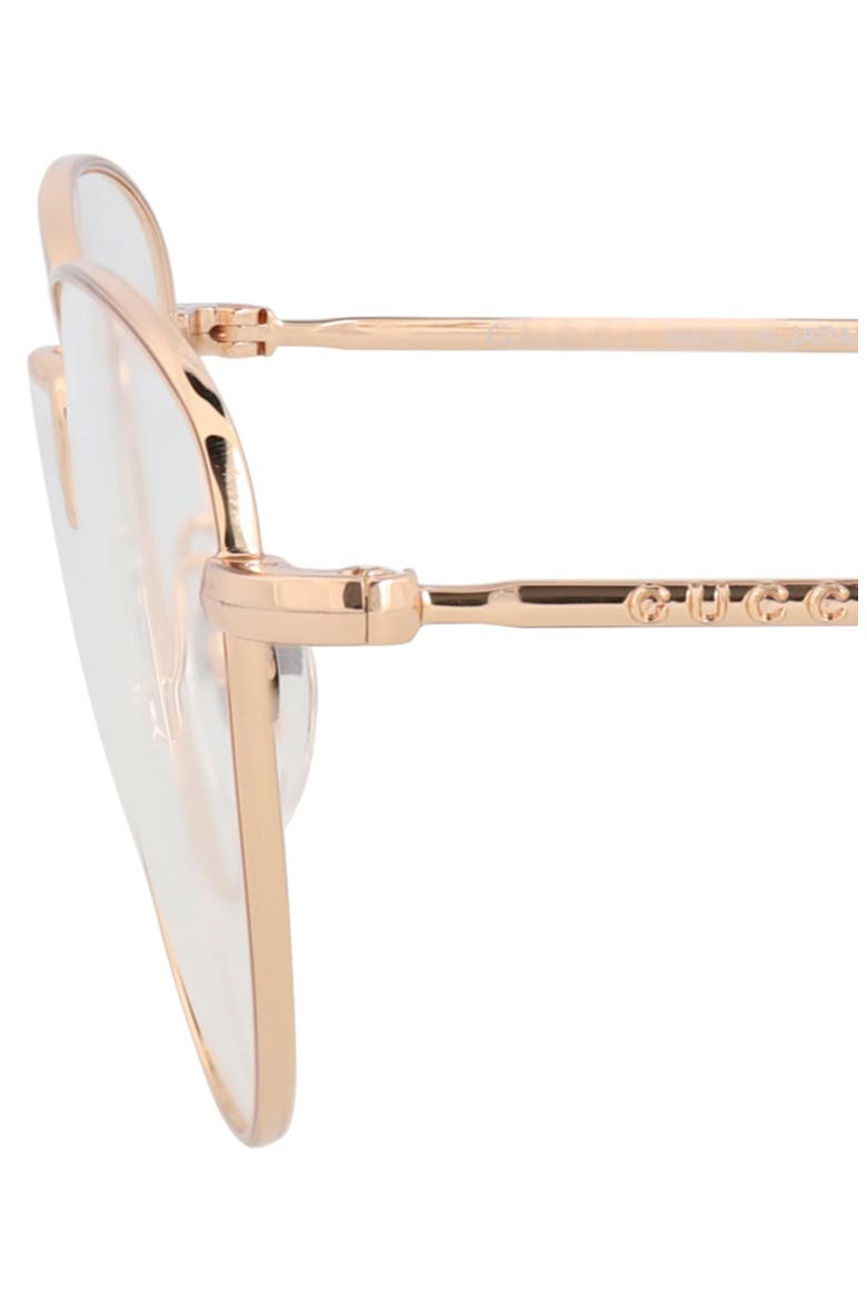 Cat Eye 54mm Optical Glasses, Alternate, color, GOLD GOLD TRANSPARENT