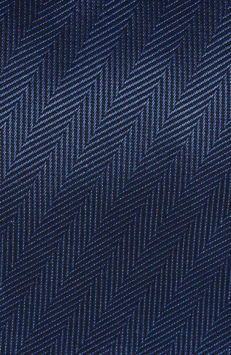 David Donahue Herringbone Silk Tie, Alternate, color, Midnight