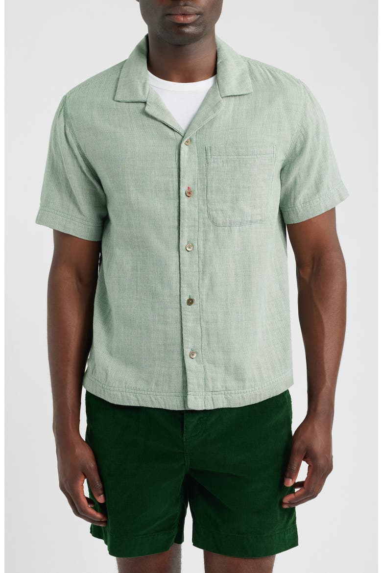 The Cliffs Summer Cloth Camp Shirt, Alternate, color, IRISH RACING GREEN STRIPE