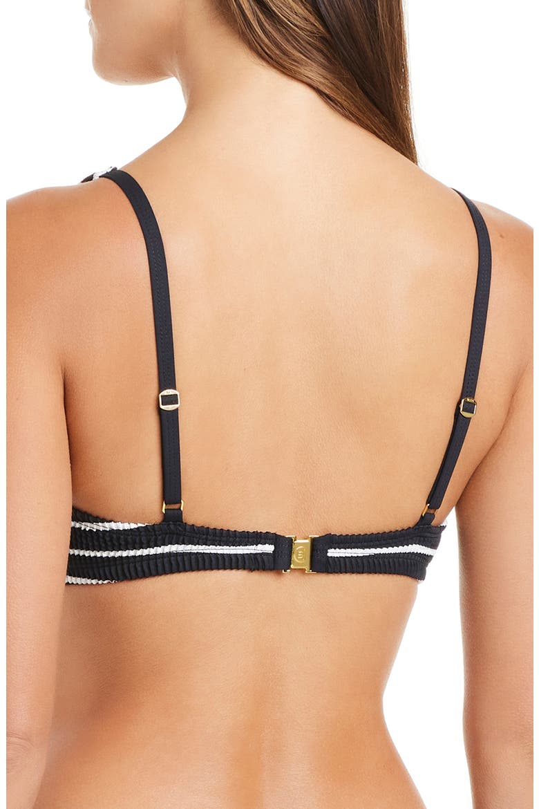 Pucker Up Seersucker Bikini Top, Alternate, color, BLACK/ WHITE