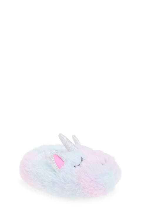 Kids' Unicorn Faux Fur Slipper (Walker, Toddler & Little Kid)
