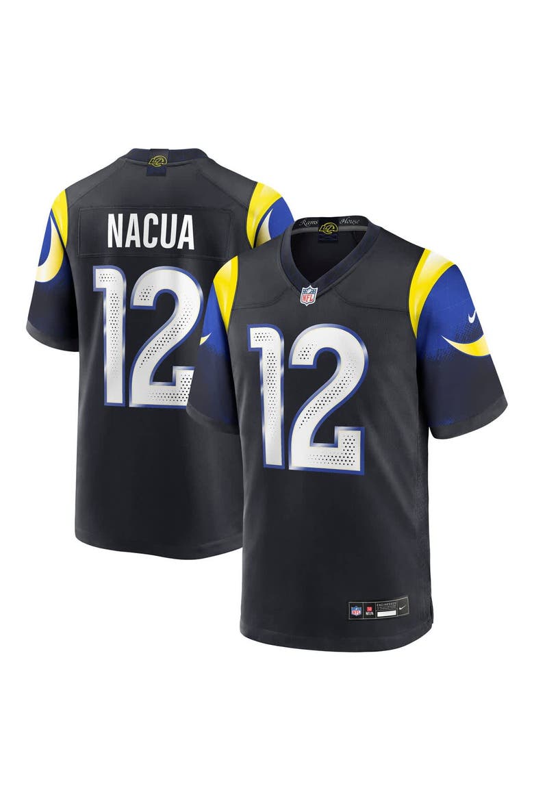 Men's Nike Puka Nacua Midnight Blue Los Angeles Rams 2025 Rivalries Collection Game Jersey, Main, color, Dark Blue