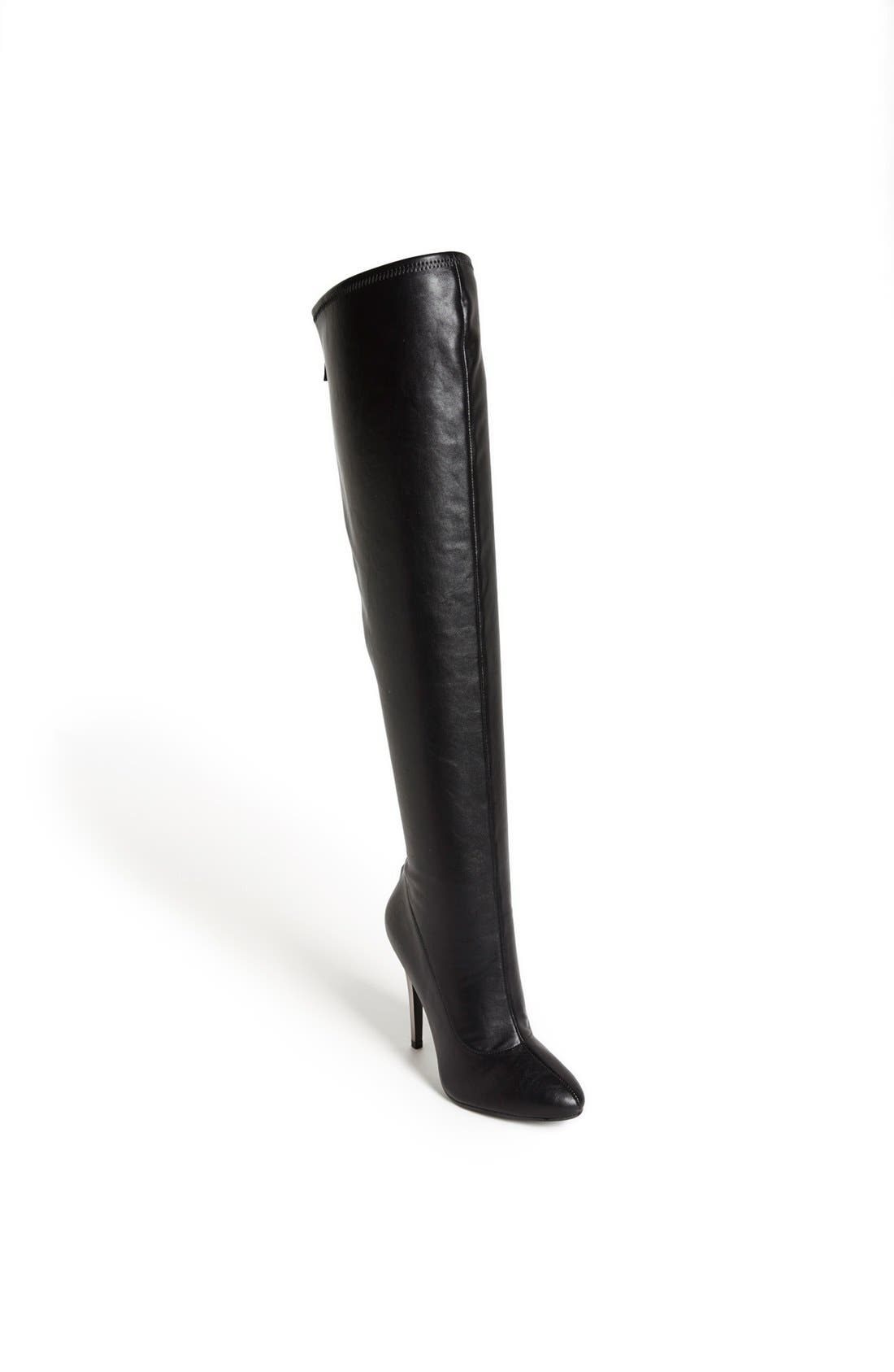 'Bam' Over the Knee Boot, Main, color, BLACK STRETCH