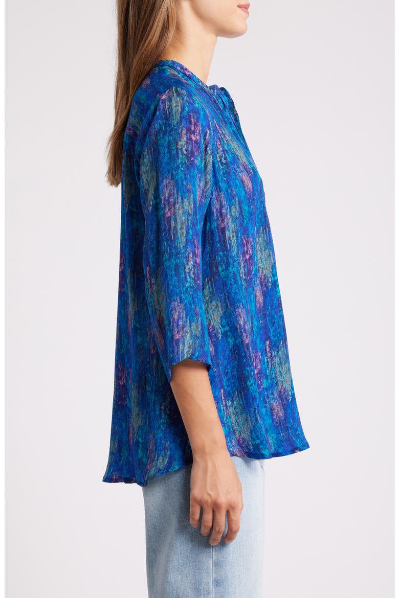 Tie Neck Top, Alternate, color, BLUE MULTI