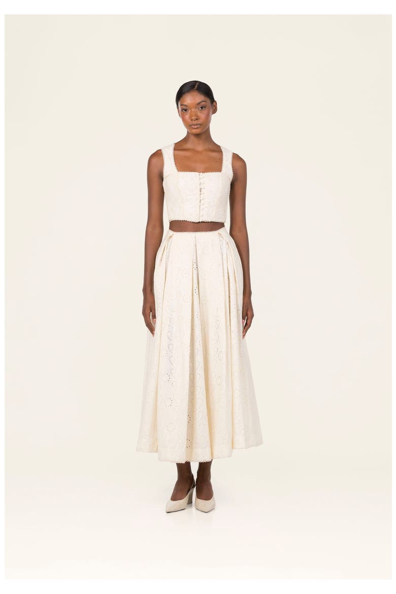 Cornalina Playa Cropped Top, Alternate, color, Ivory