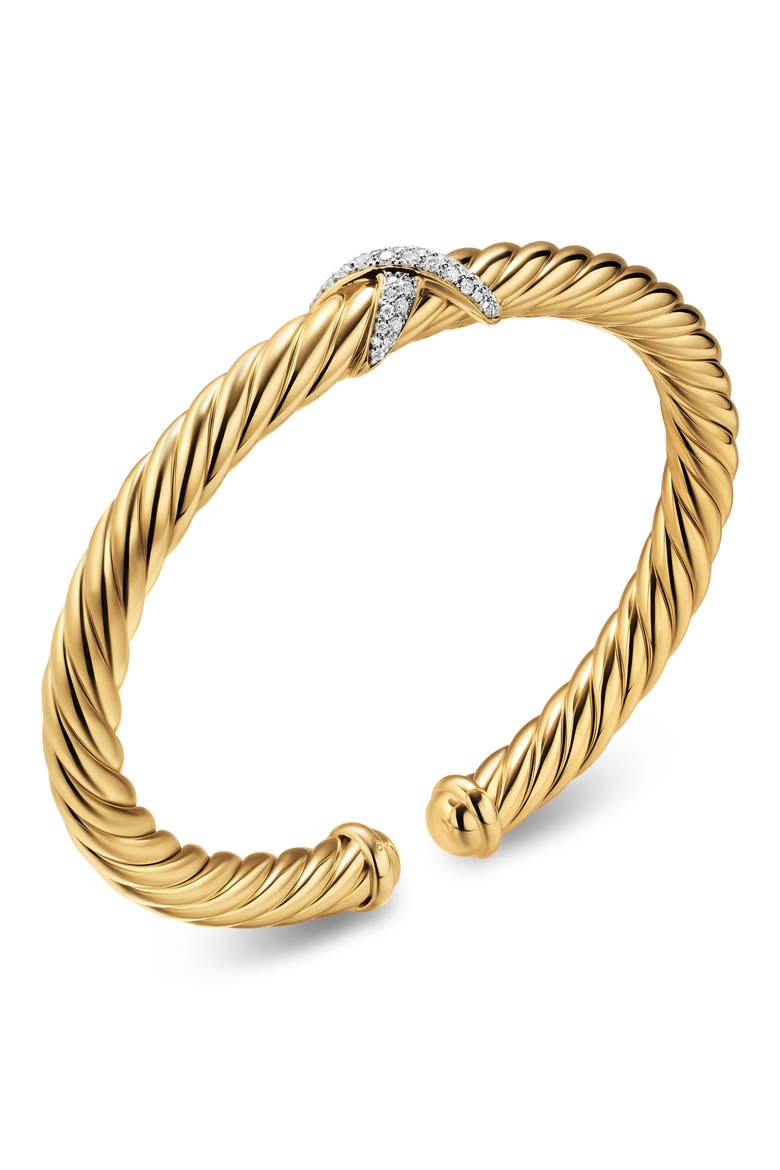 Cablespira® Flex Diamond X Bracelet, 6mm, Alternate, color, GOLD