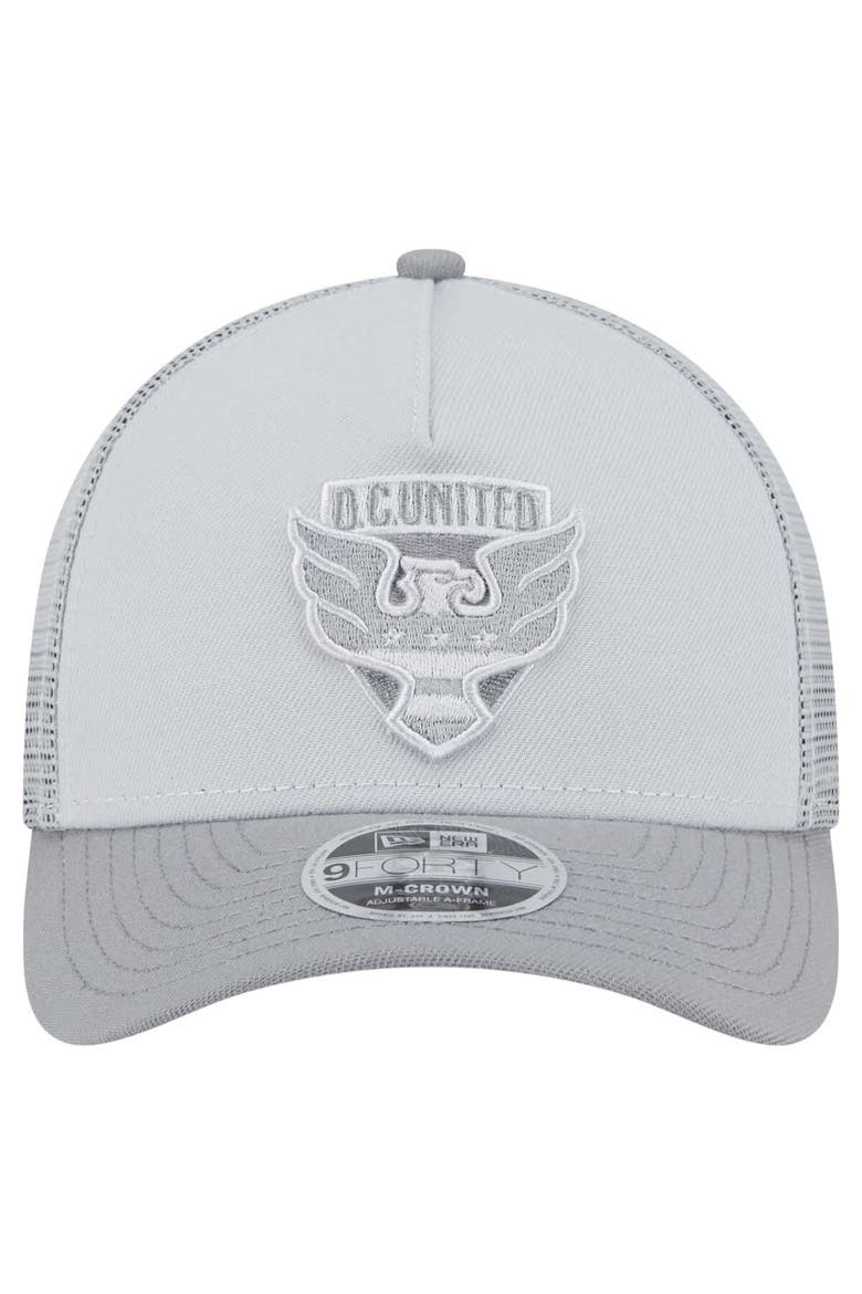 Men's New Era Gray D.C. United Color Pack 9FORTY A-Frame Adjustable Trucker Hat, Alternate, color, Gray