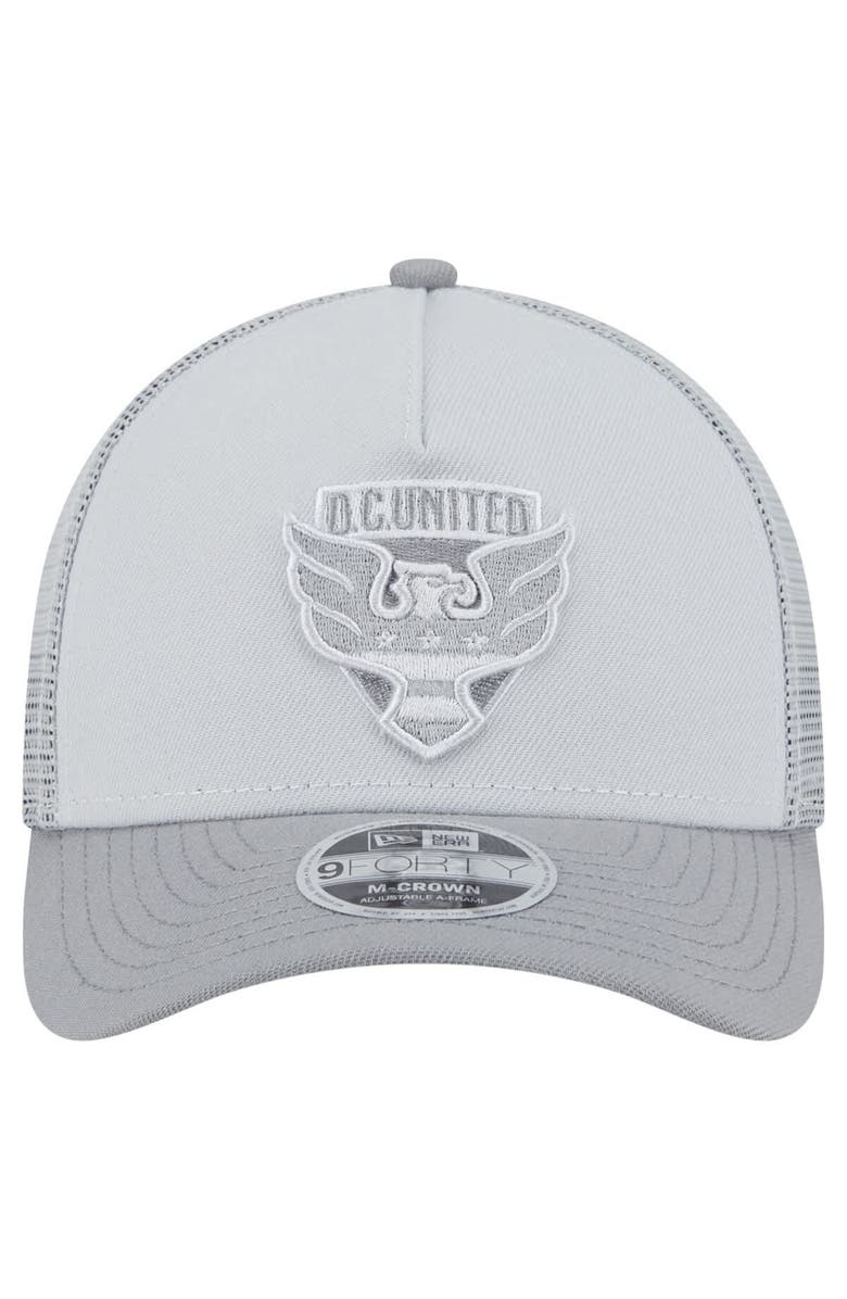 New Era Men's New Era Gray D.C. United Color Pack 9FORTY A-Frame Adjustable Trucker Hat, Alternate, color, Gray