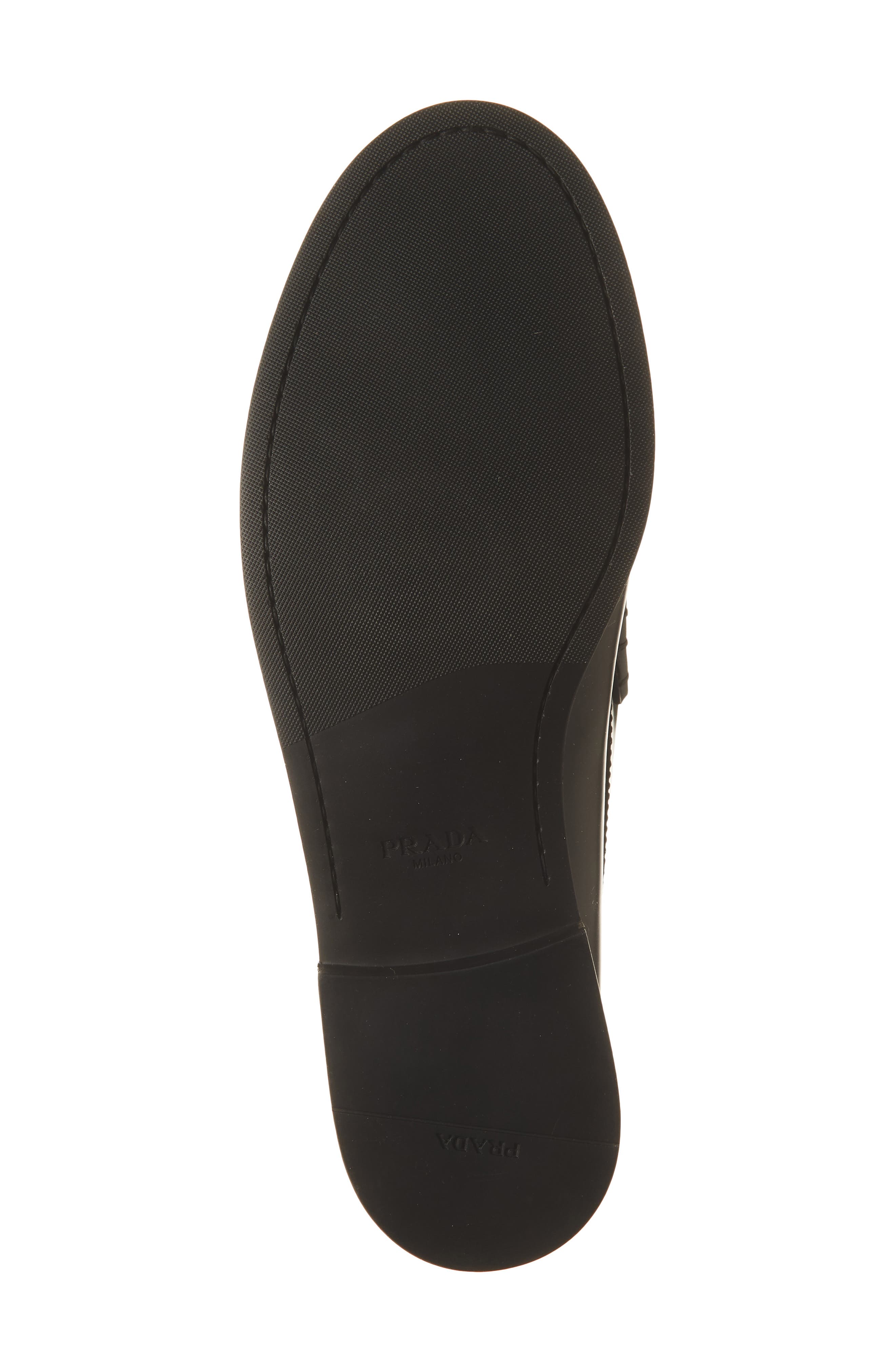 Prada Peep Toe Loafer, Alternate, color, Nero
