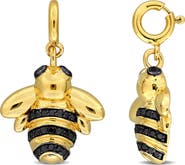 DELMAR Black Diamond Bumblebee Drop Earrings