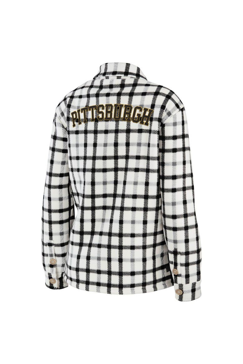 Women's WEAR by Erin Andrews Oatmeal Pittsburgh Penguins Plaid Button-Up Shirt Jacket, Alternate, color, Oatmeal