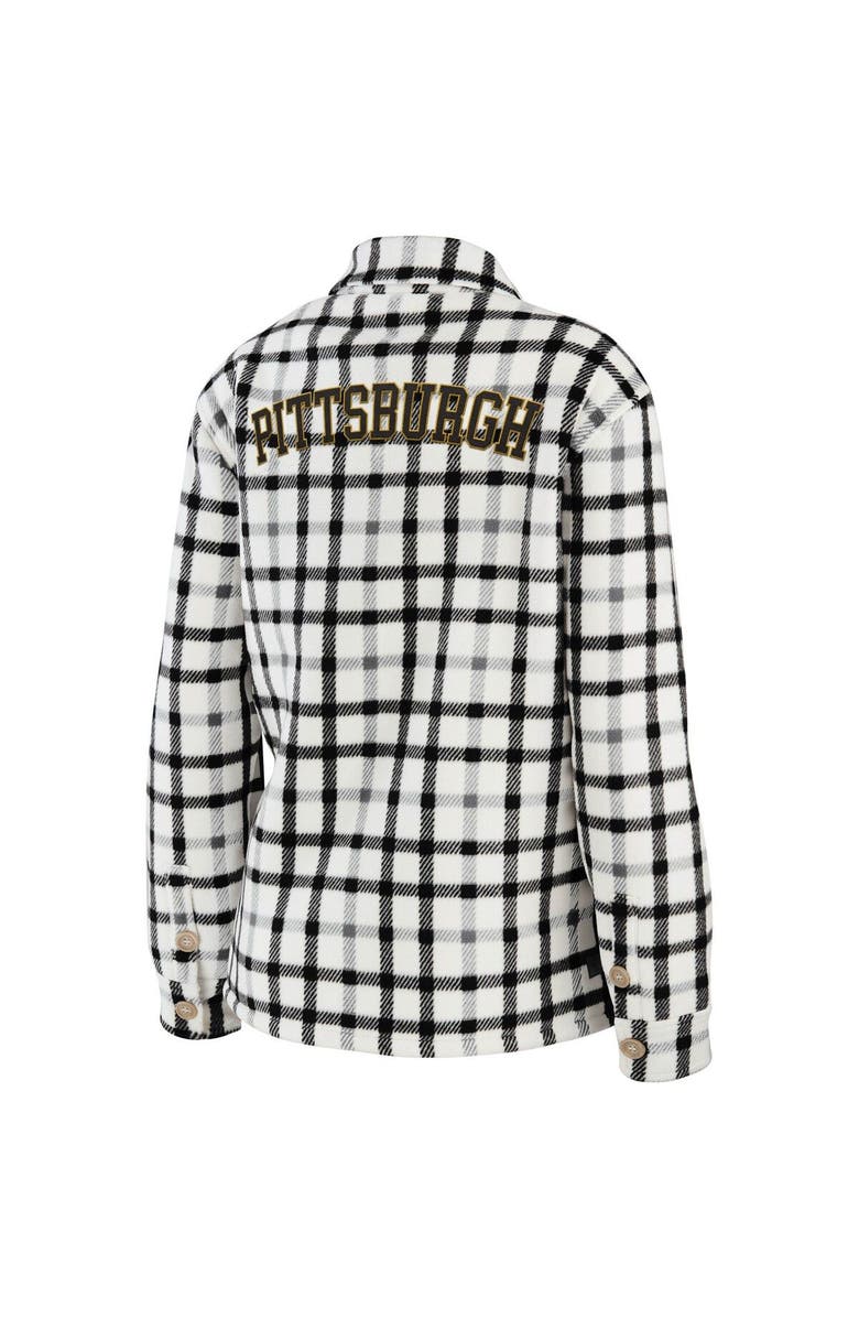WEAR by Erin Andrews Women's WEAR by Erin Andrews Oatmeal Pittsburgh Penguins Plaid Button-Up Shirt Jacket, Alternate, color, Oatmeal