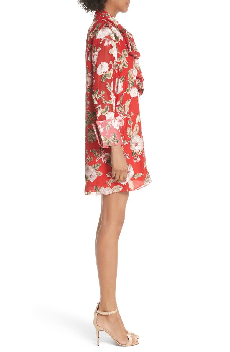 Alice + Olivia Gwenda Floral Paneled Tunic Dress, Alternate, color, 