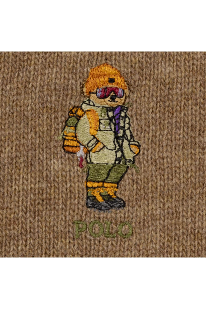 Red Rocks Bear Fairisle Scarf, Alternate, color, Camel Multi