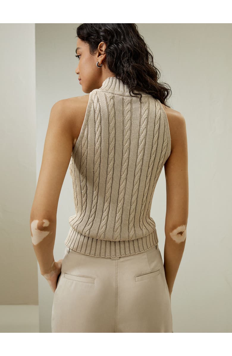 Lilysilk Wild Silk Sleeveless Sweater, Alternate, color, Beige