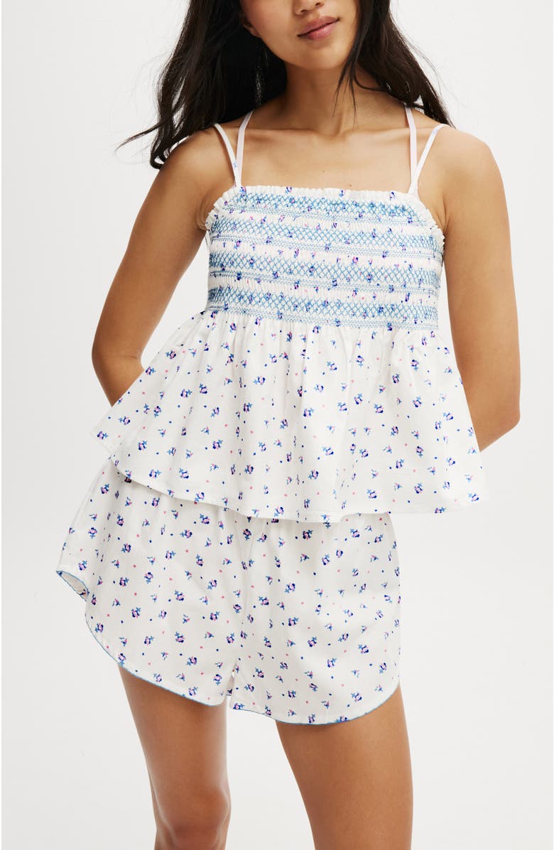 COTTON ON BODY Women's Shirred Woven Sleep Set, Main, color, 