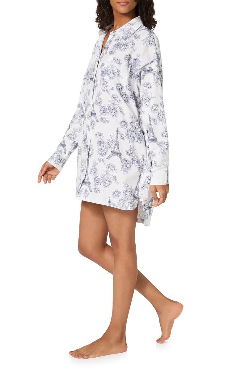 BedHead Pajamas Print Organic Cotton Flannel Sleep Shirt, Alternate, color, 