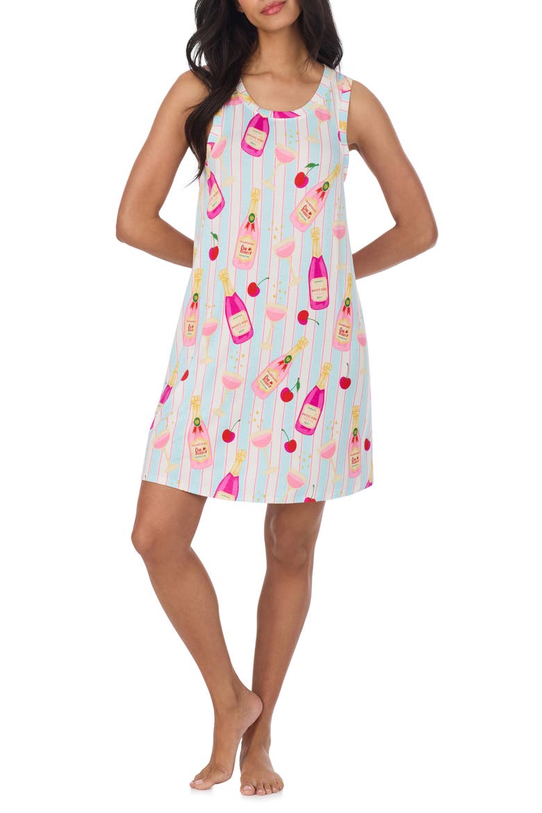 Sleeveless Nightshirt, Alternate, color, BLUE STRIPE
