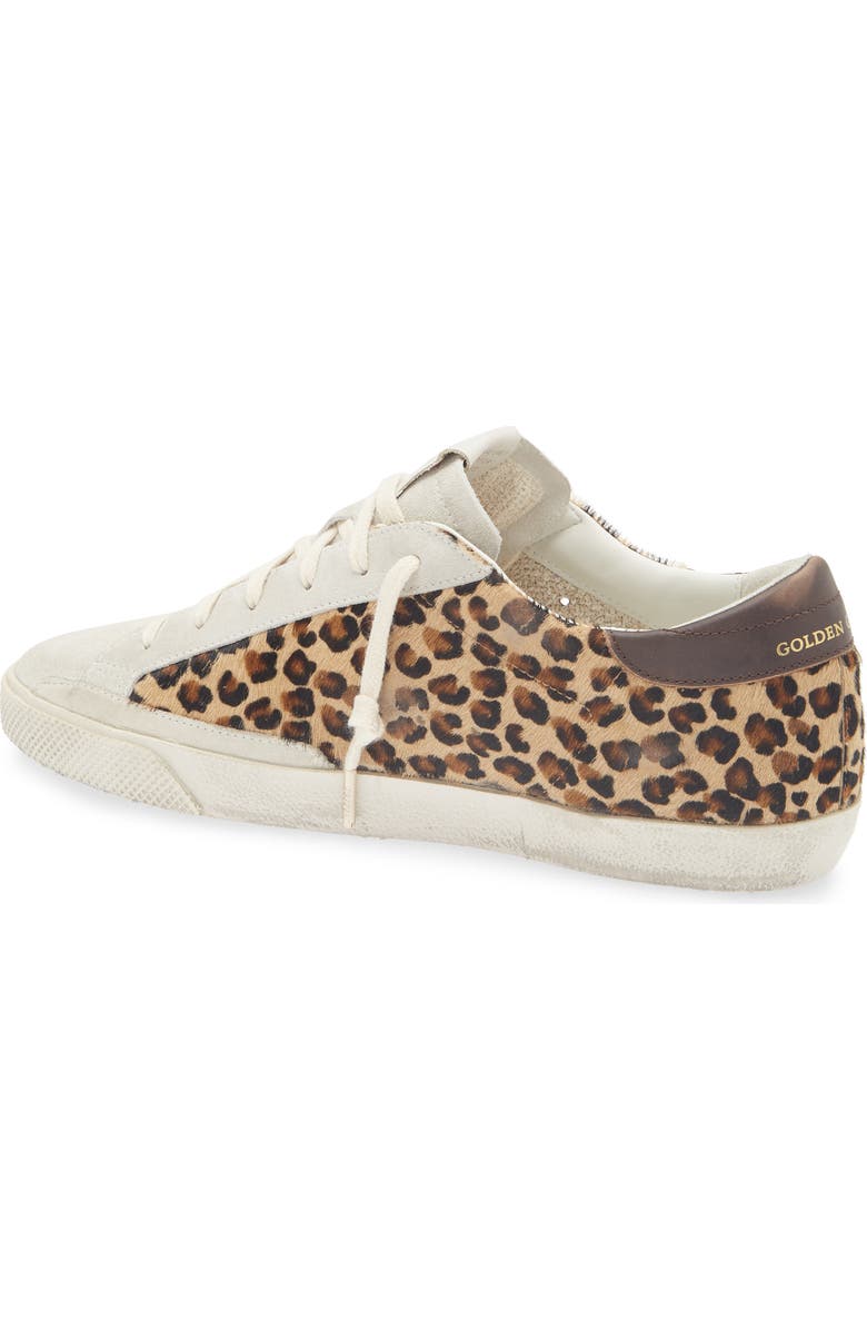 Golden Goose Super-Star Leopard Print Genuine Calf Hair Sneaker, Alternate, color, Beige Brown / Beige/ Red