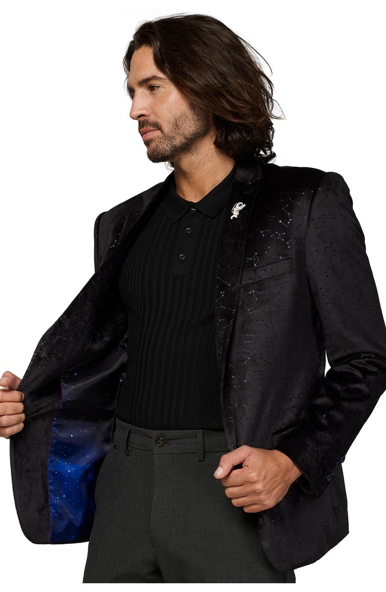 OppoSuits Deluxe Outer Space Velvet Sport Coat with Astronaut Pin, Alternate, color, Black