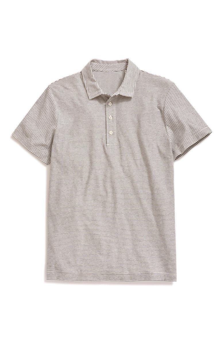 Pensacolo Stripe Polo, Main, color, TINTED WHITE/ BLACK