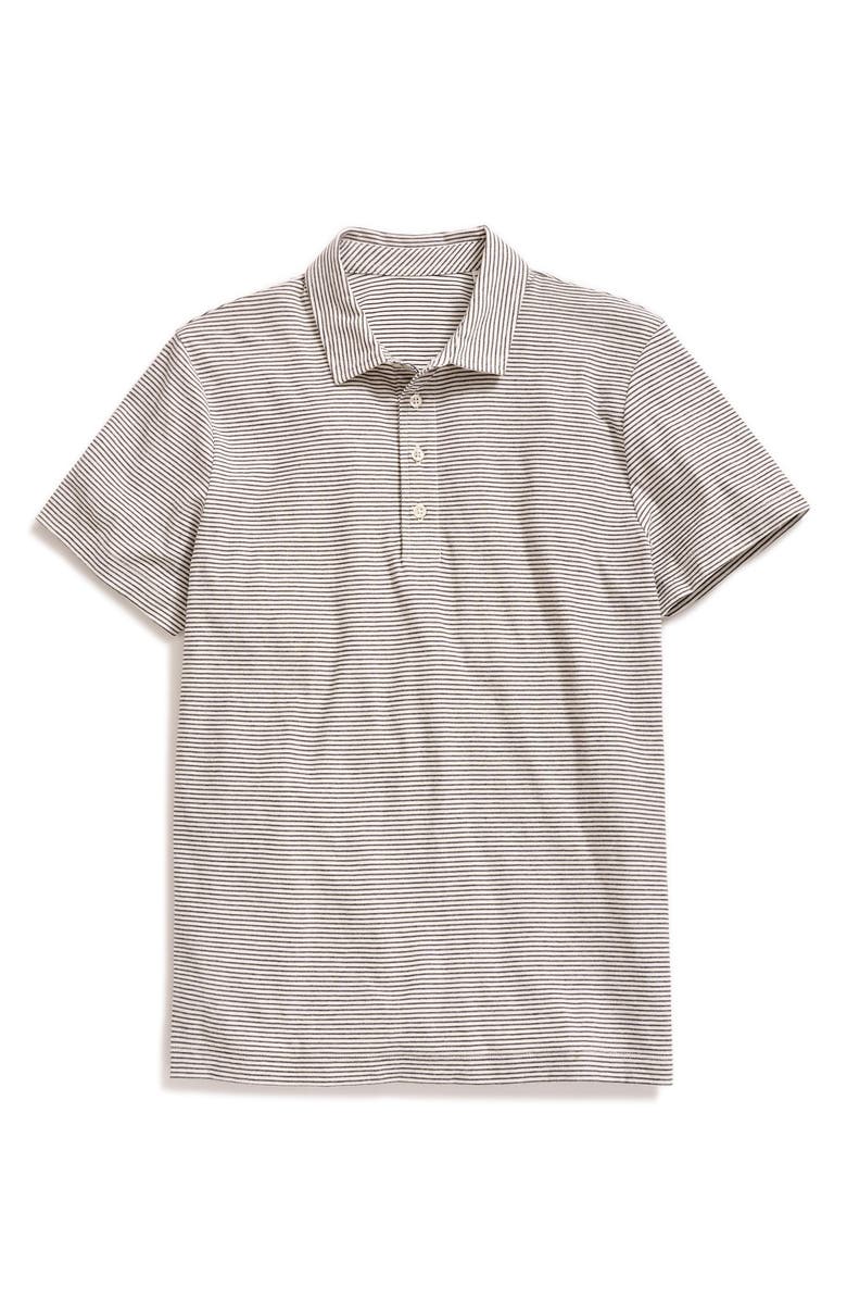 Billy Reid Pensacolo Stripe Polo, Main, color, Tinted White/ Black