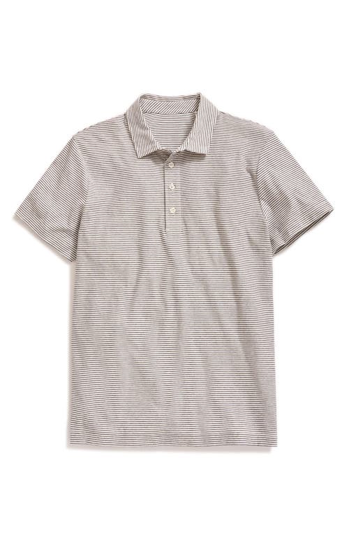 Billy Reid Pensacolo Stripe Polo In Tinted White/black