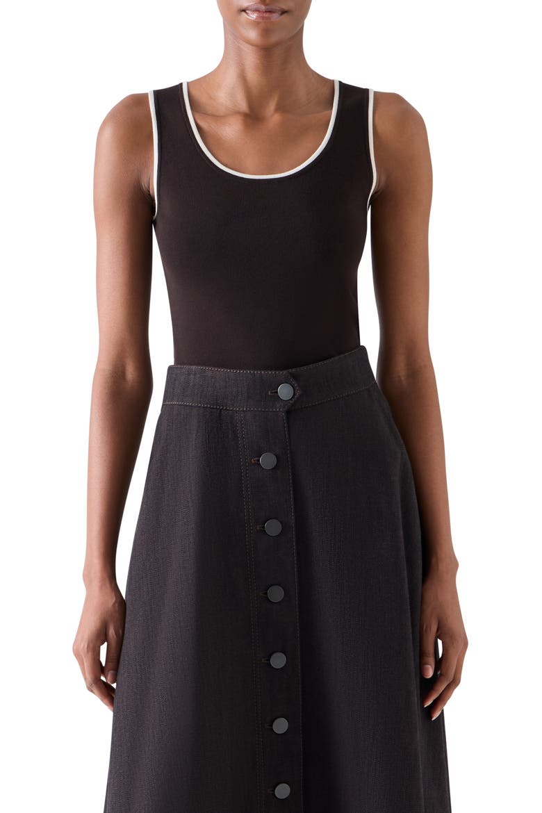 Tipped Merino Wool Sweater Tank, Main, color, ESPRESSO-CREAM