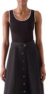 Akris punto Tipped Merino Wool Sweater Tank