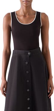 Akris punto Tipped Merino Wool Sweater Tank