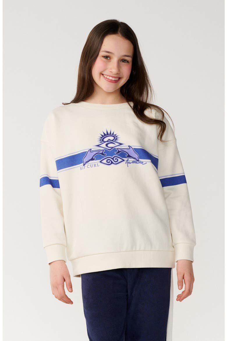 Kids' Dolphin Archive Crewneck Sweatshirt, Main, color, BONE