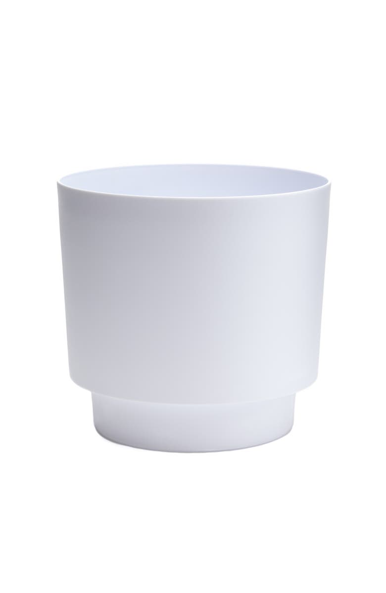 Bloem Hopson 14" Casper White Planter w/ Metal Gold Stand Made of Durable Resin, Alternate, color, 